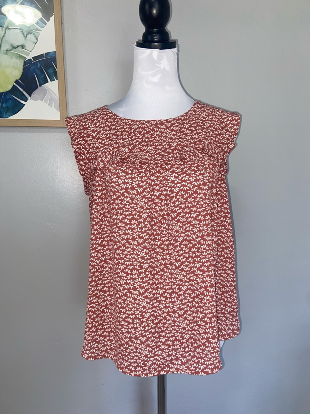 LOFT floral ruffle blouse